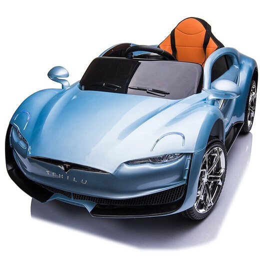 Zhuanshi children's electric car four-wheeled remote control car for men and women, baby toy car, swinging four-wheel drive stroller, four-wheel drive large battery, painted blue + fully configured