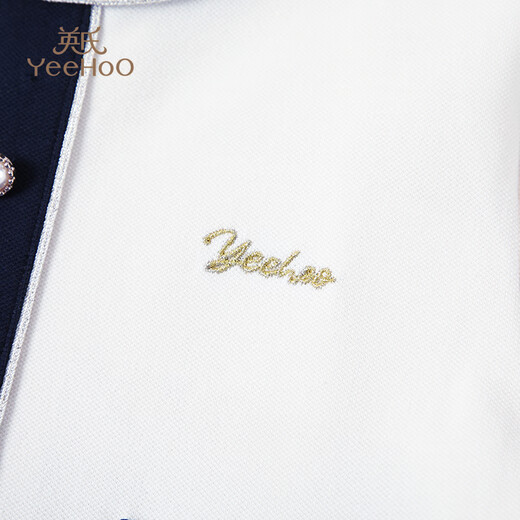 YEEHOO girls' dress children's princess dress medium to large children's clothing splicing mesh lady fashion spring clothing navy 165