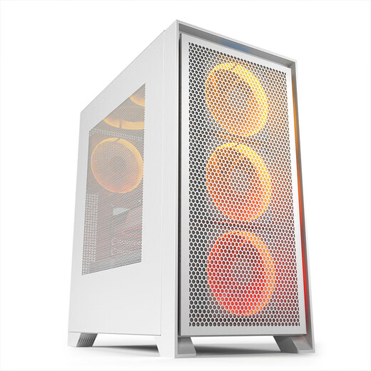 Aigo YOGO T21 white computer desktop main box multi-mesh cooling (ATX motherboard/360 water cooling/high compatibility/8 fan positions)