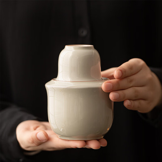 Xiyuanji wine warmer ceramic scalding wine warmer pot yellow wine warmer pot two liang white wine hot wine pot household new style vegetable gray Yuanyue wine warmer set simple package