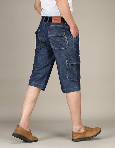 AIXCLASIC summer brand jeans men's shorts seven-point multi-pocket tooling loose straight wear-resistant large size outdoor thin model 753-1 (Part 2) 33 Counter genuine product