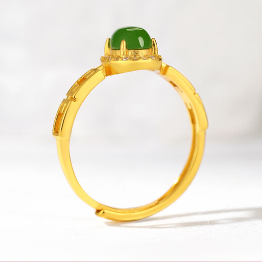 Phoenix Jewelry Natural Hetian Jade Ring Silver Inlaid Black Jasper Ring Women's Living Ring New Year's Gift for Mom