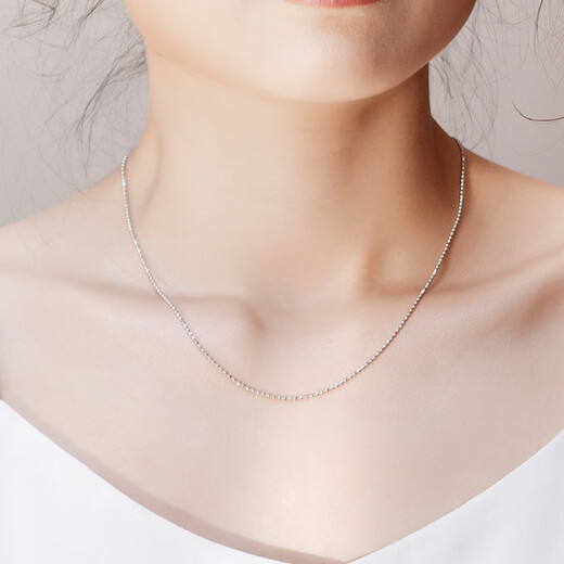 Yuan Shengfu's new PT950 platinum laser bead necklace, fashionable platinum plain chain for women, shiny clavicle chain, 5.58g, length 45cm