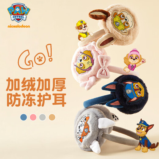 Paw Paw Team makes great contributions to children's warm earmuffs, plush ear protectors for boys and girls, cold-proof ear caps, cute ear warmers, dark blue