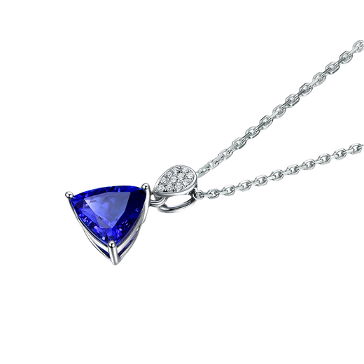 COASZE Tanzanite Necklace 18K Gold Diamond Tanzanite Pendant Women's Tanzanite Necklace