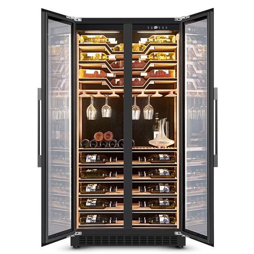 Odino seamless stealth fully embedded frequency conversion double-door integrated constant temperature wine cabinet ultra-thin home living room red wine cabinet commercial hotel club large capacity wine cabinet high configuration (frequency conversion)