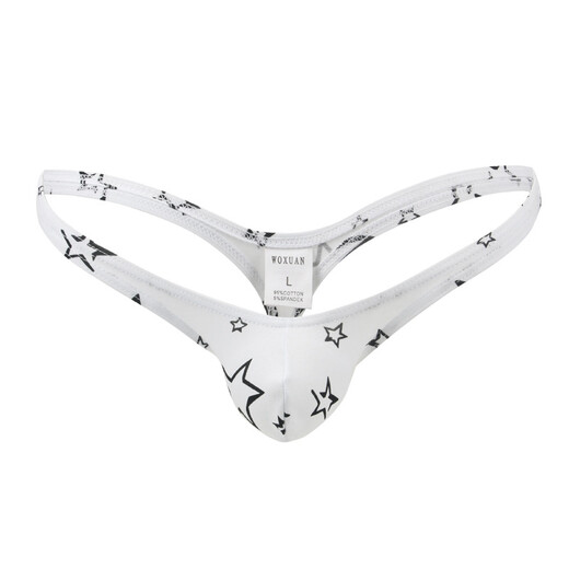 ROSELEX confidential delivery cotton printed thong men's cotton underwear sexy U convex bag personality star M red star