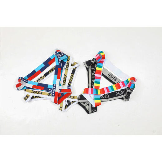 Men's sexy underwear, perverted men's low-waisted sexy double thongs, personality, passion, empty rings, sexy letters, trendy t-pants, close-fitting, traceless, gun, bullet and egg separation role play, green M