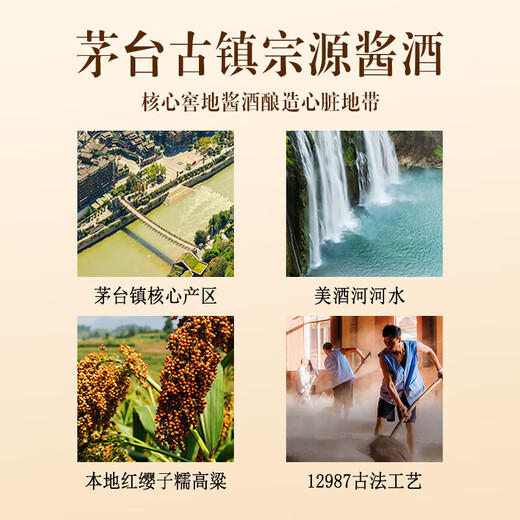 
Golden sauce wine 53 degrees Kweichow Maotai Town, sauce-flavored pure grain liquor, gift box gold aged wine 500ml 15 aged 500ml*1 bottle