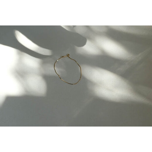 L.Bardeen 18K gold gold snake bone bracelet for women, French style, high-end, light luxury, simple basic style, very fine stacking, free 520 gift, 18k 16.5cm, ready stock