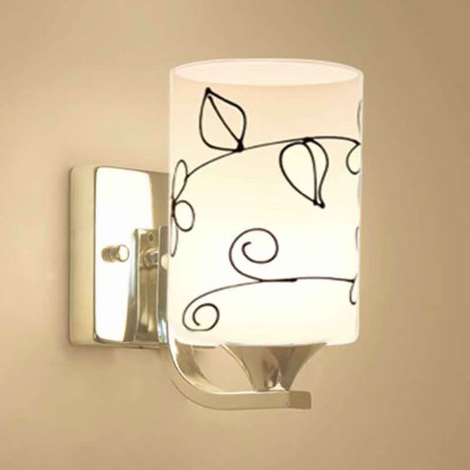 Yilin Wall Lamp Bedroom Wall Bedside Lamp Simple Modern Creative European American American LED Living Room Aisle Stair Lamp Double Head Silver Left and Right Message Three Color + Pull Switch