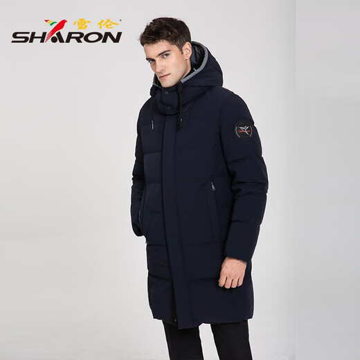 雪伦（SHARON）鹅绒羽绒服男中长款可脱卸帽休闲运动 12625 层云白 L