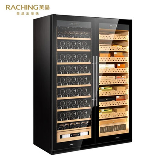 Meijing (raching) SD800 solid wood double-door red wine and cigar dual-purpose constant temperature cabinet smart constant temperature red wine cabinet constant temperature and humidity cigar cabinet custom cabinet wine double-door red wine cabinet 1.85 meters high