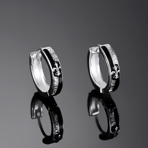 QMXD earrings men's trendy single knight earrings men's European and American retro trend personality niche design high-end student earrings pair