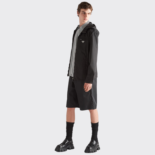PRADA/Prada Gift Men's Re-Nylon Regenerated Nylon Hooded Jacket Black 52
