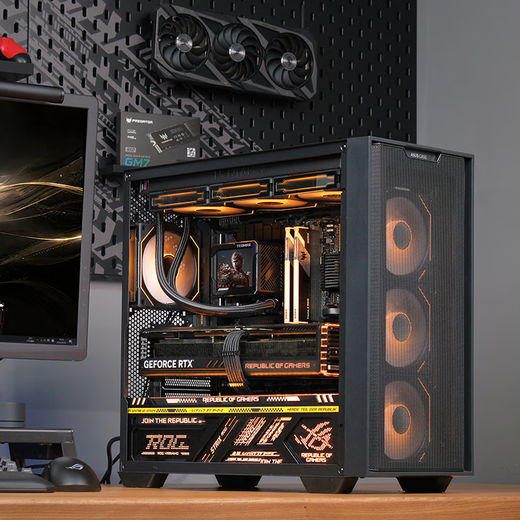 ASUS (ASUS) 7800X3D host 9700x RTX5060ti complete machine 5070 ASUS rog family bucket 5070TI game DIY desktop barebone assembly computer R7 9700X+RTX5070丨5