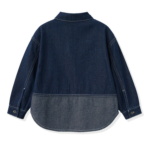 
ASK JUNIOR Boys Jacket 2025 Autumn Medium-Large Children's Denim Jacket Children's Contrast Coat Jacket Trend Blue 150
