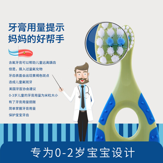 Jordan infant and toddler baby toothbrushes with soft bristles, 0-1-3 years old and below, type B, 2 pieces