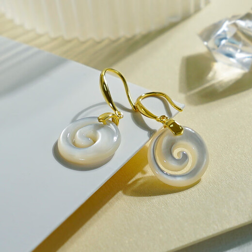 Nectar Shell White Butterfly Sea Wave Swirl Earrings