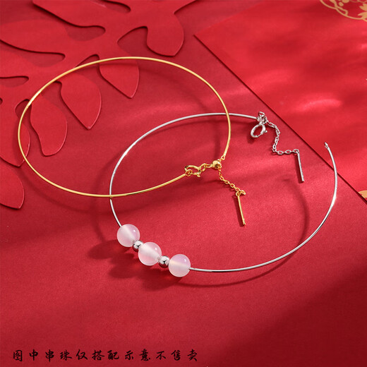 Yan's new 925 sterling silver ultra-fine bracelet with adjustable length, fashionable and versatile wearable bead bracelet, gold transfer beads, gold style