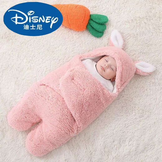 Disney (Disney) baby blanket newborn autumn and winter thickened blanket newborn baby anti-jump swaddle 0-3-6 months supplies blue-round legs Shu velvet size 6 suitable for 0-3 months