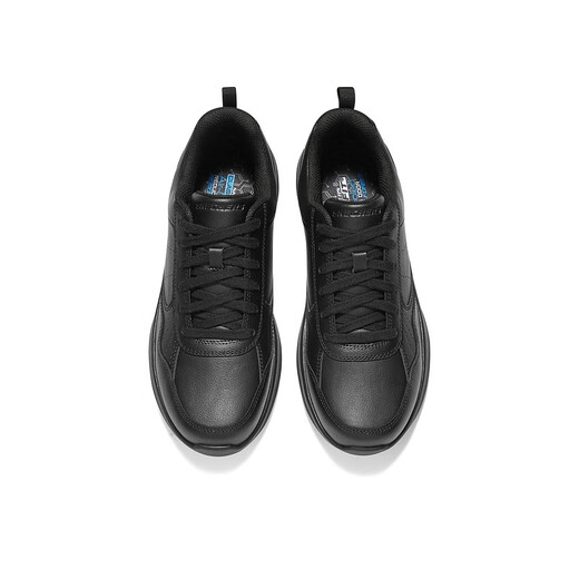 Skechers Men's Casual Leather Shoes Business Commuting Black Work Shoes Simple and Versatile Black Sports Shoes 210835 All Black/BBK 42