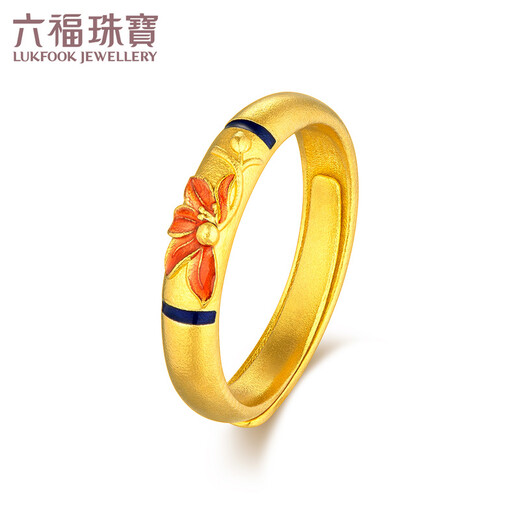 Liufu bijoux fuman héritage séries softs gardien gardenia colored artisan anneau ouverture anneau à prix gmg40031 5,24 grammes (y compris le coût de la main-d'œuvre 681 yuan)
