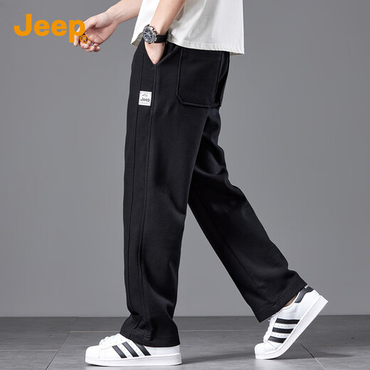Jeep (JEEP) 2025 autumn and winter new men's casual pants men's loose straight sports wide-leg sweatpants men's trendy brand long pants men's pants