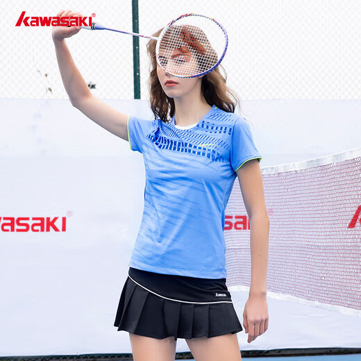 kawasaki 川崎羽毛球服运动网球短裙女防走光半身裙A2754 黑色 L 