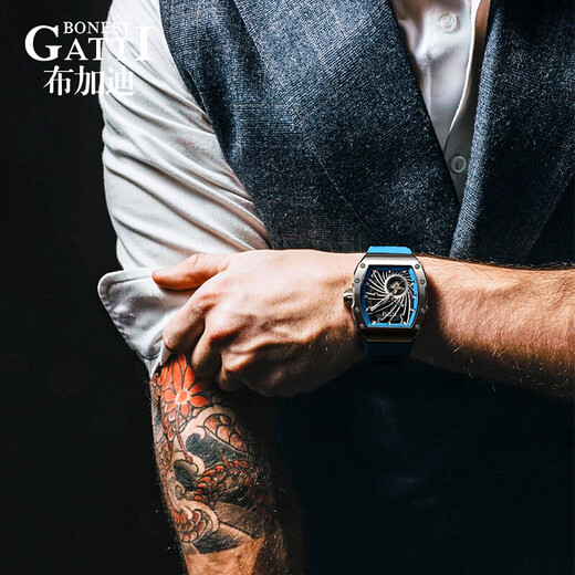 Bugatti (Bonest Gatti) Phantom Speed ​​Automatic Mechanical Watch German Waterpaint Men's Watch День день рождения День день рождения Amber Orange 9902-A2
