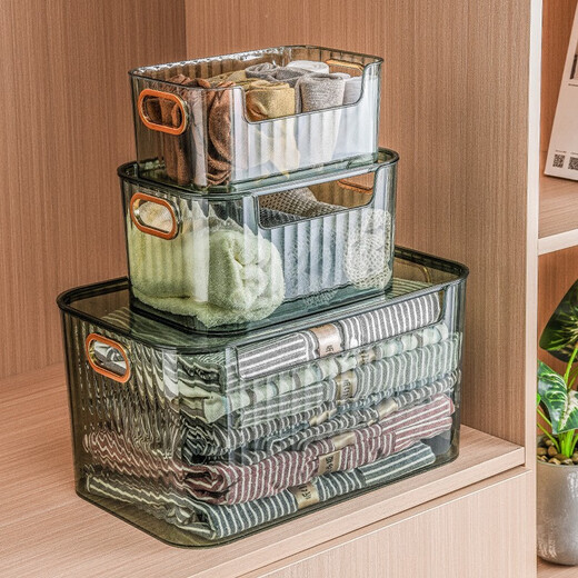 Sky Squirrel Desktop Cosmetics Storage Box Acrylic Dressing Table Mask Skin Care Products Sundries Coffee Table Snack Storage Basket Transparent Large No Cover