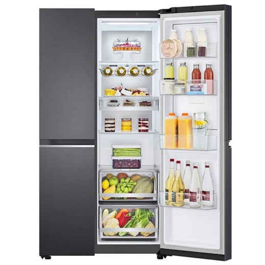 Refrigerador de puerta doble LG 655L, control de temperatura inteligente, conversión de frecuencia lineal de cortina de viento multidimensional, Manhattan Midnight S651MC38