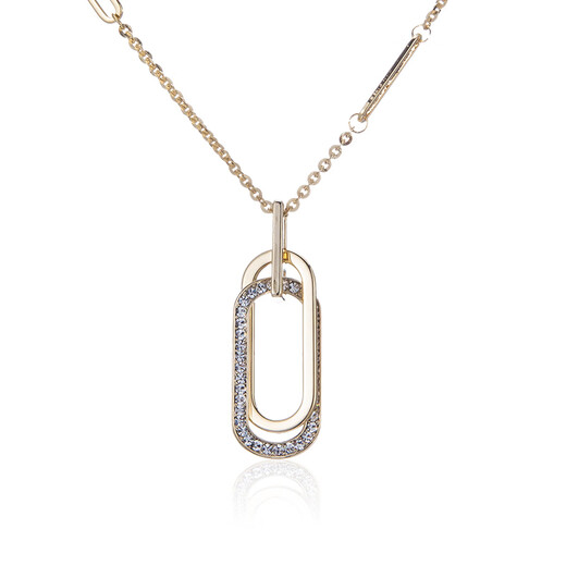 Qlady geometric sweater chain women's high-end long necklace temperament light luxury design sweater decoration pendant pendant gift