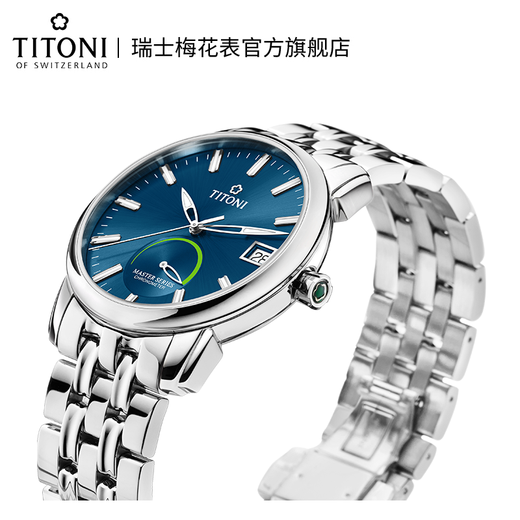 Titoni Swiss Plum Blossom Watch Herren Automatische mechanische Uhr Original importiert Fashion Casual Watch Master Serie 94388 S-675