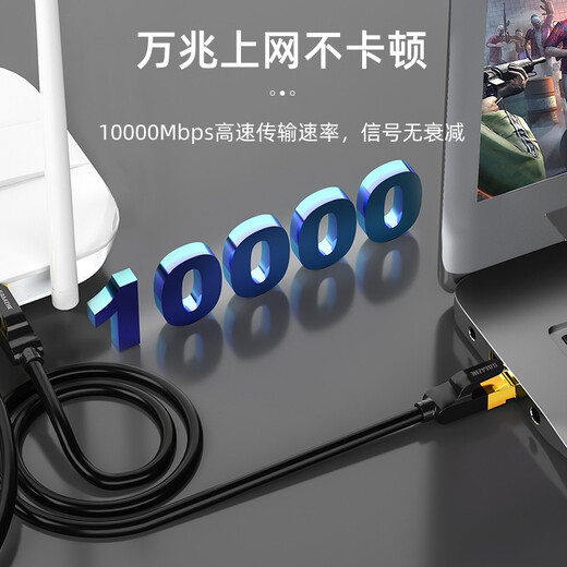 
Shanze Class 7 network cable Cat7 pure copper shielded 8-core twisted pair engineering grade 10 Gigabit network connection cable Computer household finished jumper Class 7 10 Gigabit CAT-702H 2 meters