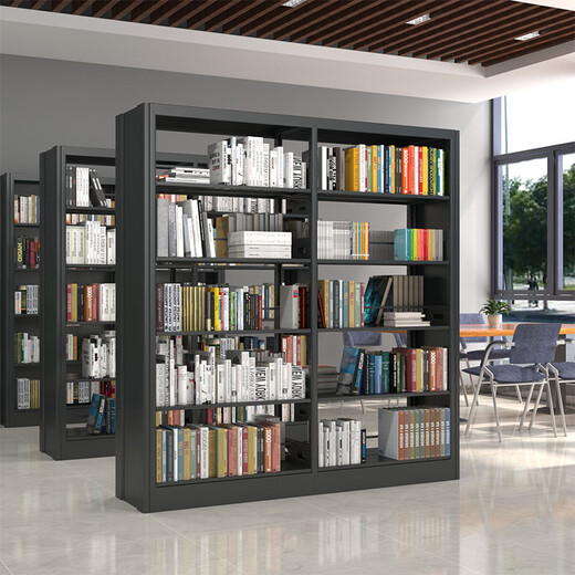 Tang Ji steel bookshelf school library bookstore reading room living room home floor-standing single-sided data rack steel furniture custom shot