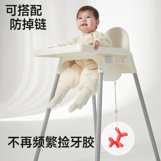 IKV Balloon Dog Teether Baby Teether Baby Teething Period Small Month Oral Toy Anti-Eat Hand Teeth Teething Teething + Anti-chain-Green