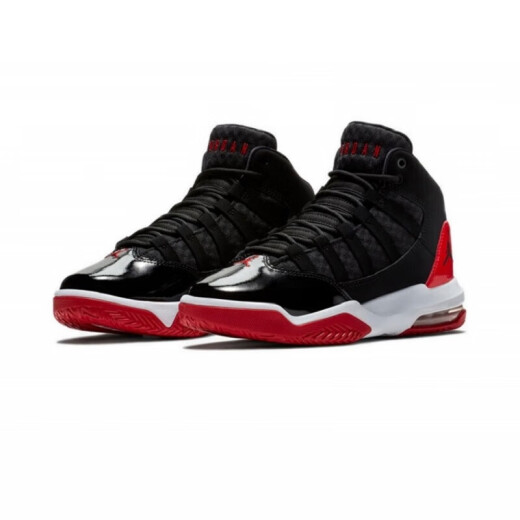耐克（NIKE）女鞋Air Jordan大童鞋Max Aura 小康扣休闲缓震篮球鞋运动鞋 AQ9214-006黑红 35.5