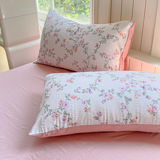 Yalu Class A bedding four-piece set non-cotton pure cotton sheets and quilt covers for home double sleeping naked 1.8m bedding set Fenyu Class A maternal and infant grade bed sheet style 1.5m four-piece set quilt cover 200x230cm