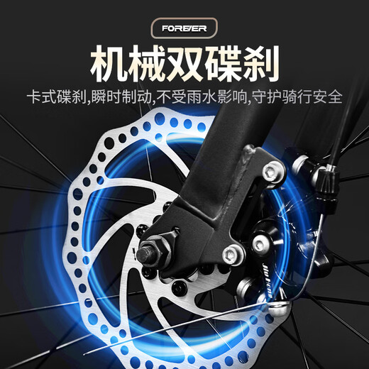 永久（FOREVER）RS600入门公路自行车碟刹变速自行车男女学生公路车竞技代步车 流光银 700C 27速