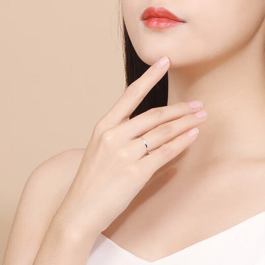 Safir platinum ring women's pt950 platinum women's ring simple plain ring bright tail ring about 0.55 g 11#