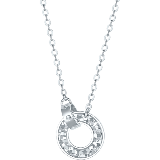 Saturday Fu PT950 double ring platinum necklace women's platinum pendant birthday gift B0614321 about 3.28g