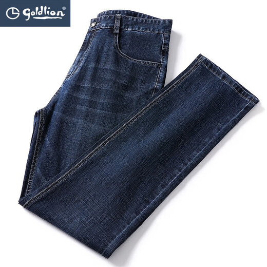 Goldlion 2024 Frühlings- und Sommer-Jeans für Männer für Männer mit mittleren Alters, die hohe Qualität hohe Qualitätshosen dünn B-3882 Zhonglan 30