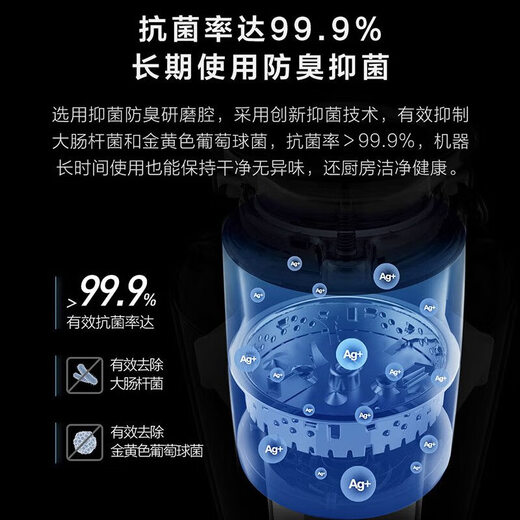 VIOMI Food Waste Disposer Food Waste Shredder Home Kitchen Food Waste Shredder Fully Automatic Wireless Switch Black (Re-Size)