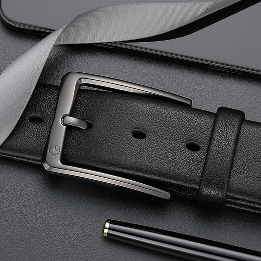 Goldlion Belt Men's Pin Buckle Belt First Layer Cowhide Business Fashion Trouser Belt Gift Box New Year's Birthday Gift