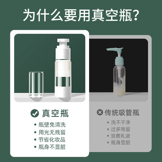 
Bangerni Vacuum travel bottle cosmetic cream bottle shower gel shampoo bottle press 50ml 2 packs