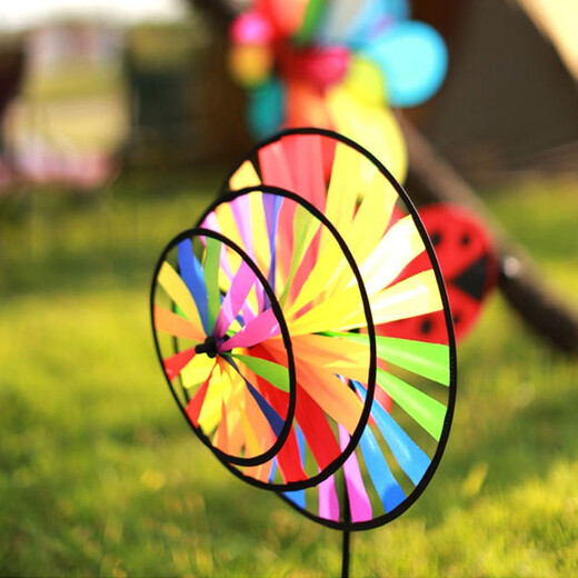 Tower Mengyu Windmühle Spielzeug Kinder Dreifach Regenbogen Wufe Windmühle Set sinnliches Camping Neujahr im Freien Camping Kindergarten