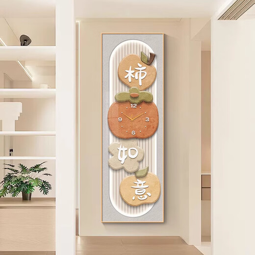 Apocalipsis Reloj de calidad alemán, reloj de pared, caqui, reloj ruyi pintura colgante estilo crema estilo decoración del corredor tira de pintura sxs3886 versión vertical 30*90cm x marco de oro de lujo de luz + aceite impermeable
