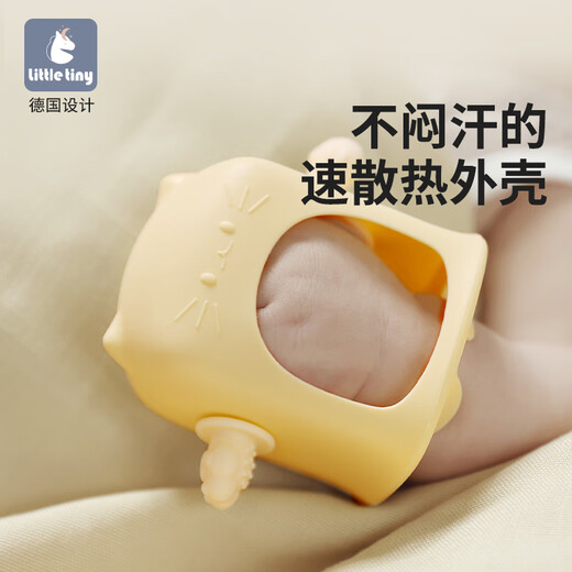 Little tiny baby teether, baby silicone massage chewing gum, anti-eating hand artifact, newborn mouth grinding chewing gum, pudding blue, 1 pack