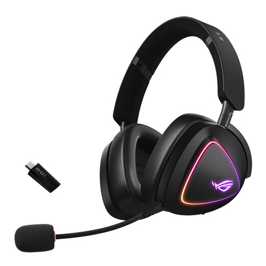 ROG Prism 2 wireless gaming headset, three-mode connection, Speednova technology, lightweight gaming e-sports headset, surround 7.1 sound effect, 3.5mm dark night black